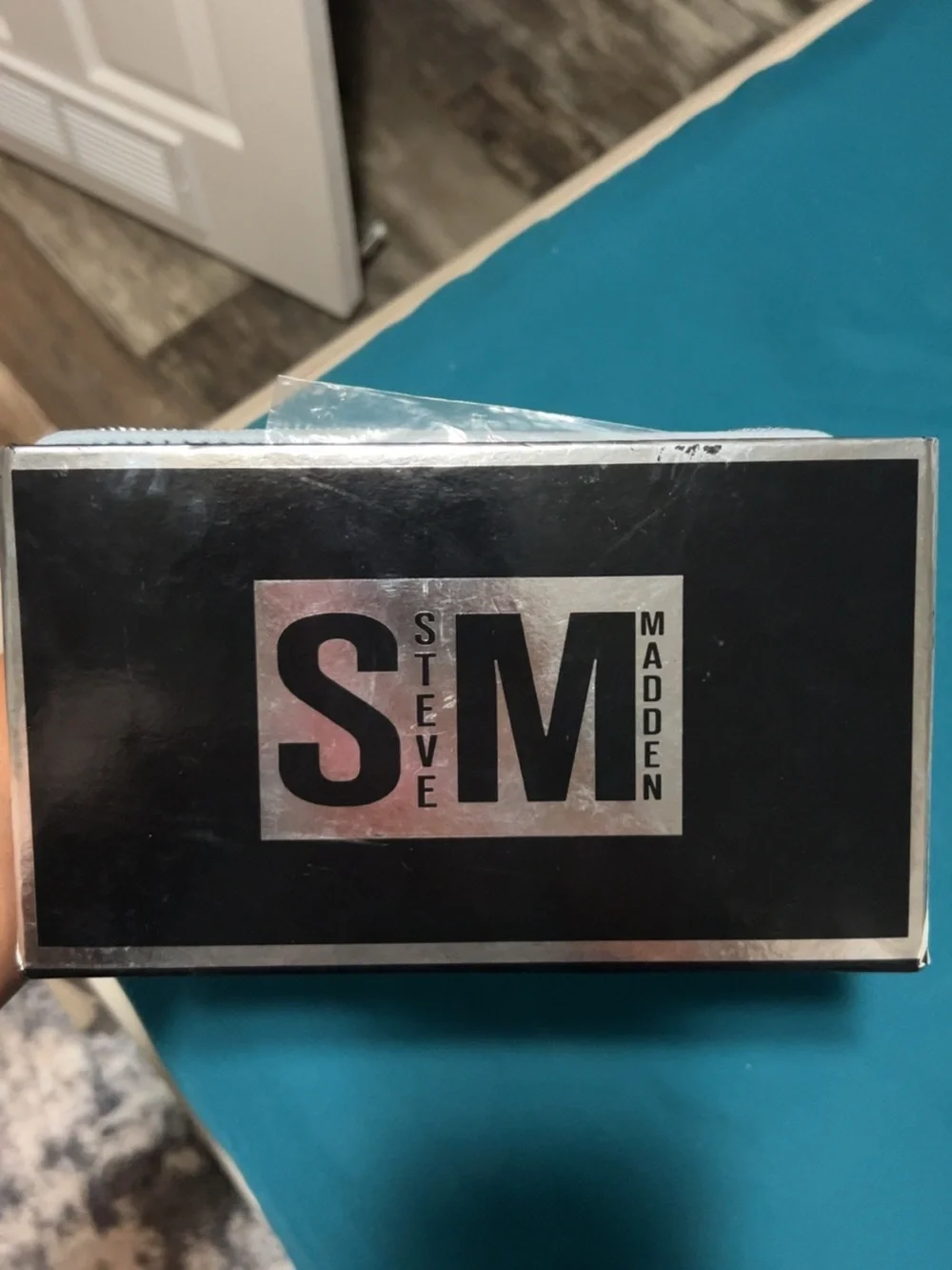 Steve Madden Pale Blue Wristlet Clutch with Silver Trim